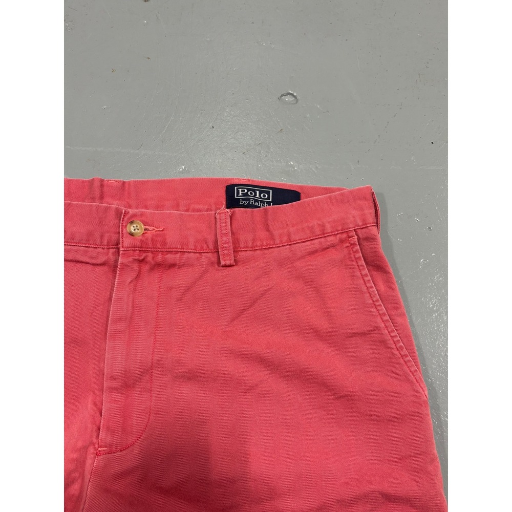 Polo Ralph Lauren Mens Chino Shorts Size 36 Salmon Pink Coral Cotton Twill 9"